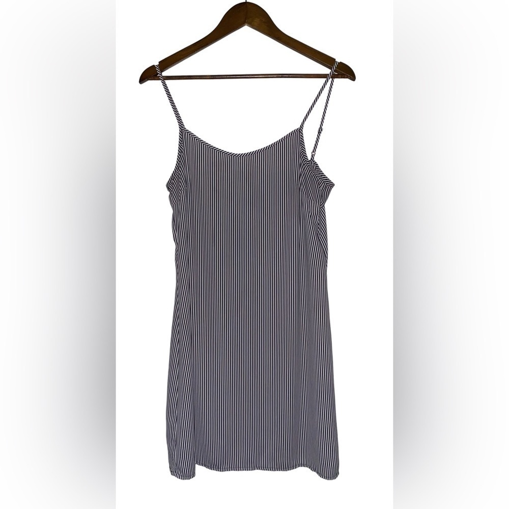White House Black Market Women Striped Mini Slip Dress 8 Feminine Dainty Strappy